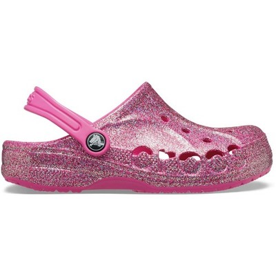 Crocs Kids Baya Glitter Clog   Lightweight, Glitter Finish, Pivot Heel Strap