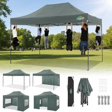 10x15 Pop up Canopy Heavy Duty Commercial Outdoor Garden Gazebo with 4 Sidewalls