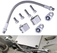 For GM LS LS1 Throttle Body Bypass Coolant Steam Port Crossover Hose Braided Kit