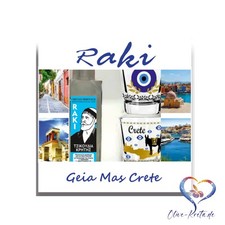 3-tlg. Set - ELLIE 14304 RAKI Geia Mas Greece, 50ml mit 2 Gläser in Geschenkbox