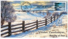 25-342, 2025, Winter Landscapes, First Day Cover, Standard 4-Bar Postmark, Danvi