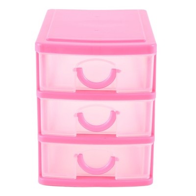 Durchscheinend Schublade Typ Kunststoff Aufbewahrungsbox (Rose Rot 3 Schic4266