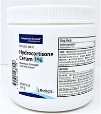 Padagis Hydrocortisone 1% Cream Max Strength Fast Itch Rash Relief 1LB exp 8/26