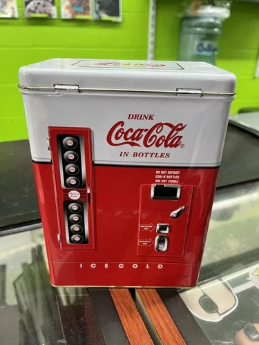Vintage 1996 Coca Cola Vending Machine Replica Collector's Tin Box