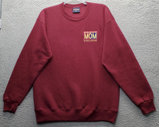 Vtg JanSport Rowan Mom College Sweatshirt Women L Dark Red Fleece Lined USA Made