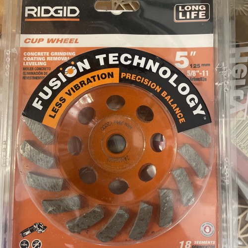Ridgid Grinding Wheel 5 in. 18-Segment Turbo Cup Grind Leveling Remove Coating - Picture 3 of 5