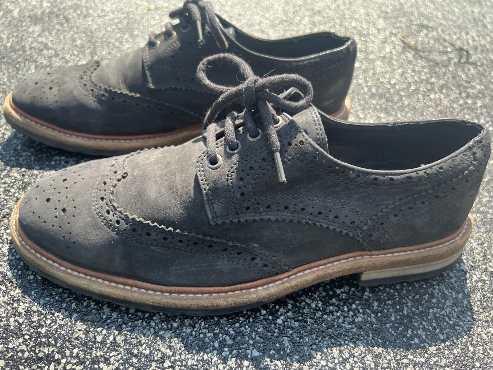SAOLA Scarpe derby AllSaints Brogue scamosciate punta liscia uomo 41 8US Oxford nere