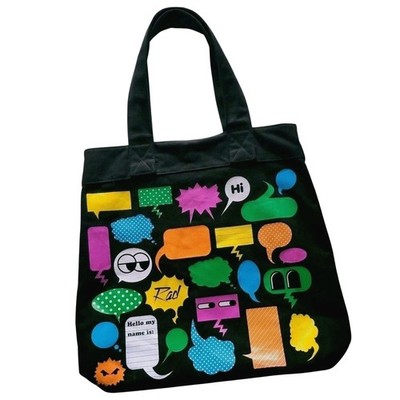 Vintage Loungefly Canvas Tote Bag Speech Bubble Doodle Skull Y2K Emo Scene