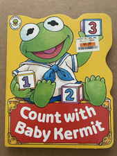 Vintage 1988 Count with BABY KERMIT Jim Henson Muppet Babies Book