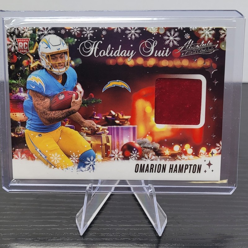 2025 Absolute Football Omarion Hampton Relic Holiday Suit Rookie Chargers