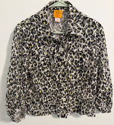 Leopard Print Denim Jacket - Ruby Rd. Petite size:12p