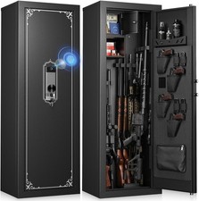 KAER 59 Inch Biometric Rifle Safe 10-15 Gun Cabinet with Lock Box Black
