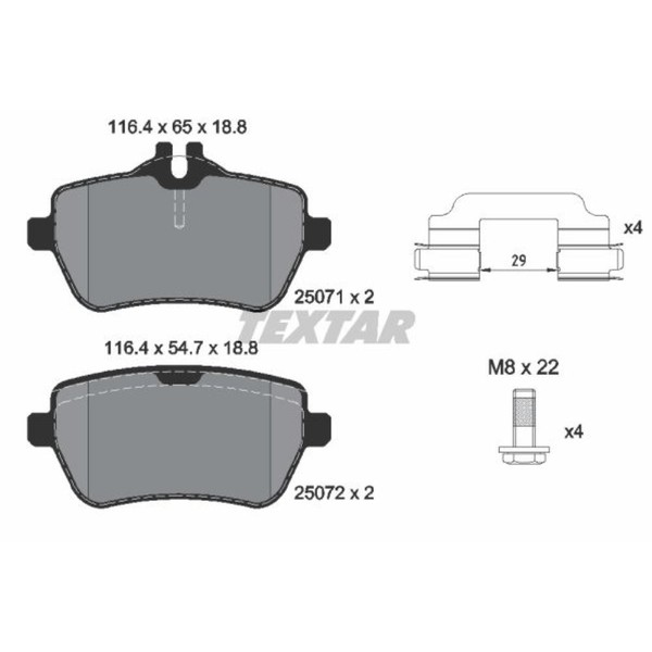 Textar BremsbeläGe Bremsbelegsatz Hinten FüR Mercedes-Benz S-Klasse-image