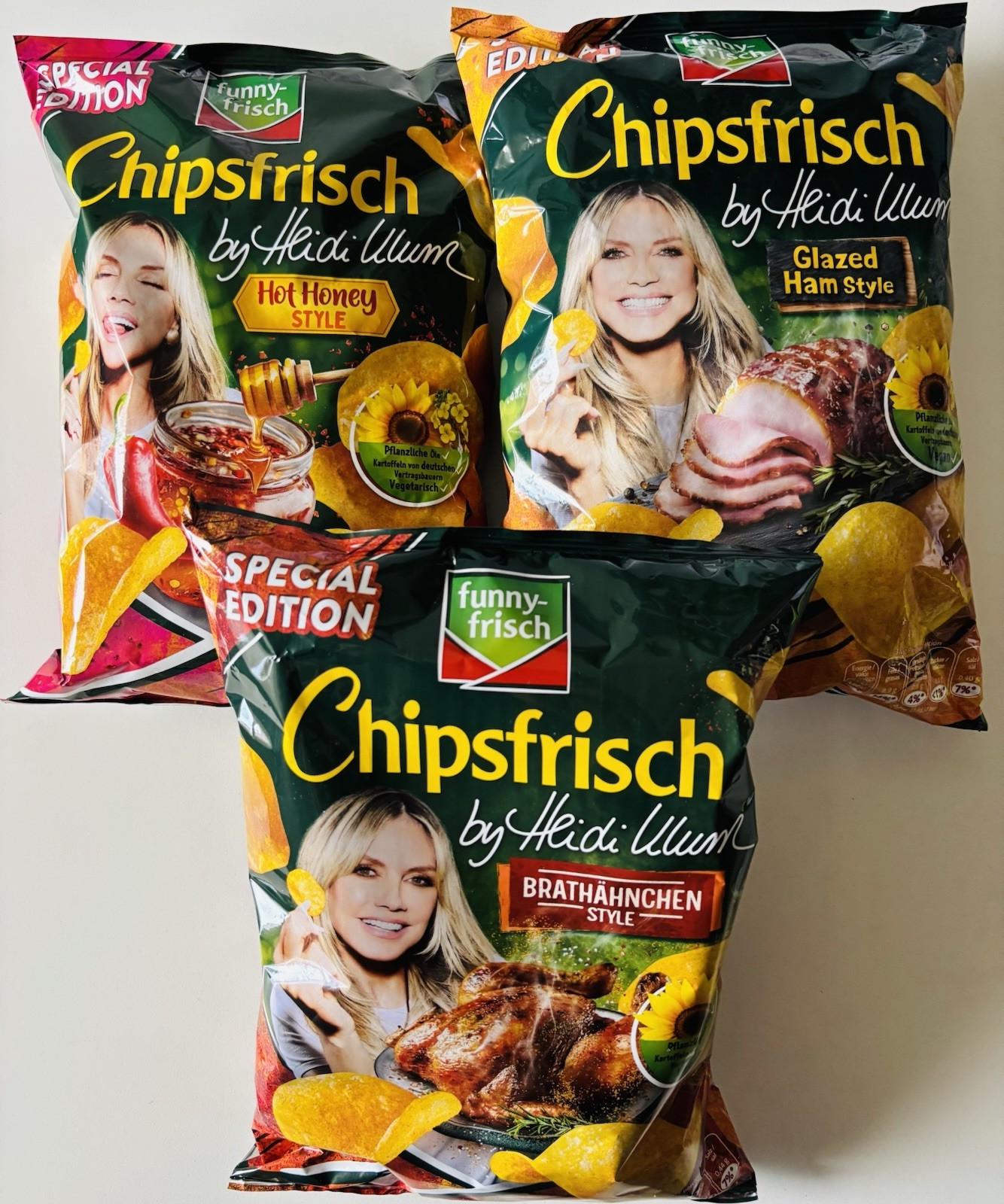3 x Funny Frisch Brathähnchen, Glazed Ham, Hot Honey Chipsfrisch by Heidi Klum 2