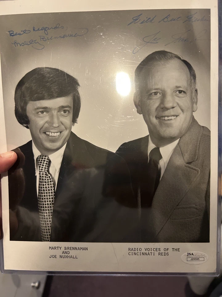 Marty Brennaman Joe Nuxhall Signed baseball Photo PSA/DNA COA Cincinnati Reds  - Image 2 of 4