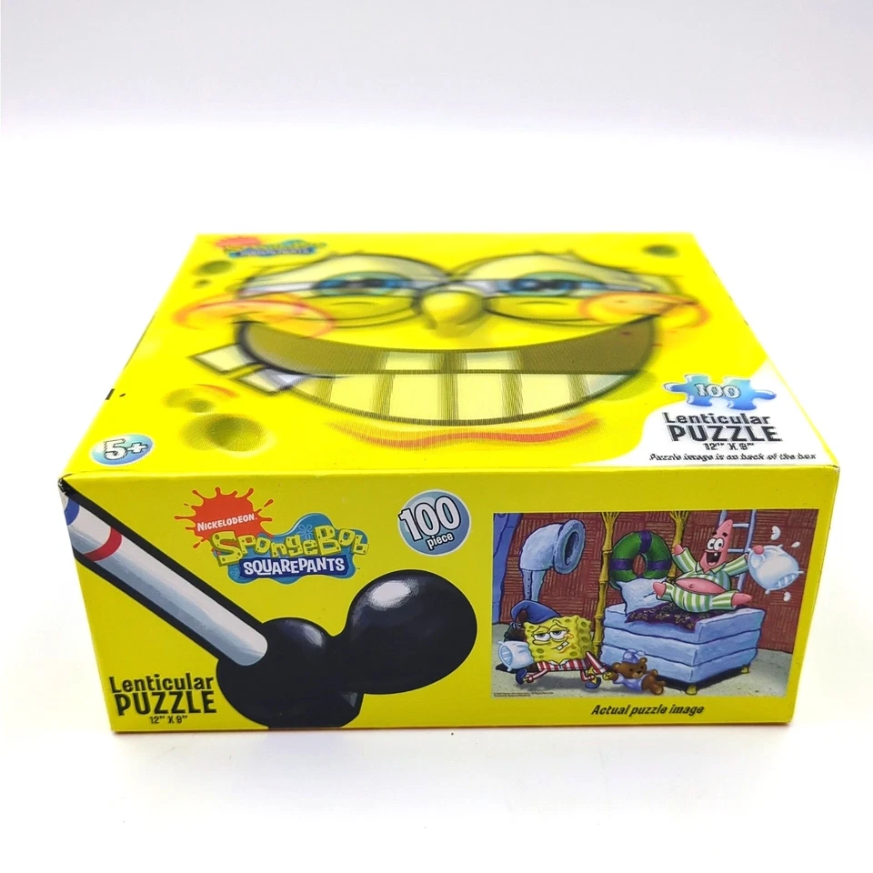 Bob Esponja Pantalones Cuadrados 100 Piezas 12" x 9" Rompecabezas Lenticular Cara Sellada Efecto 3D Foto 2 de 4