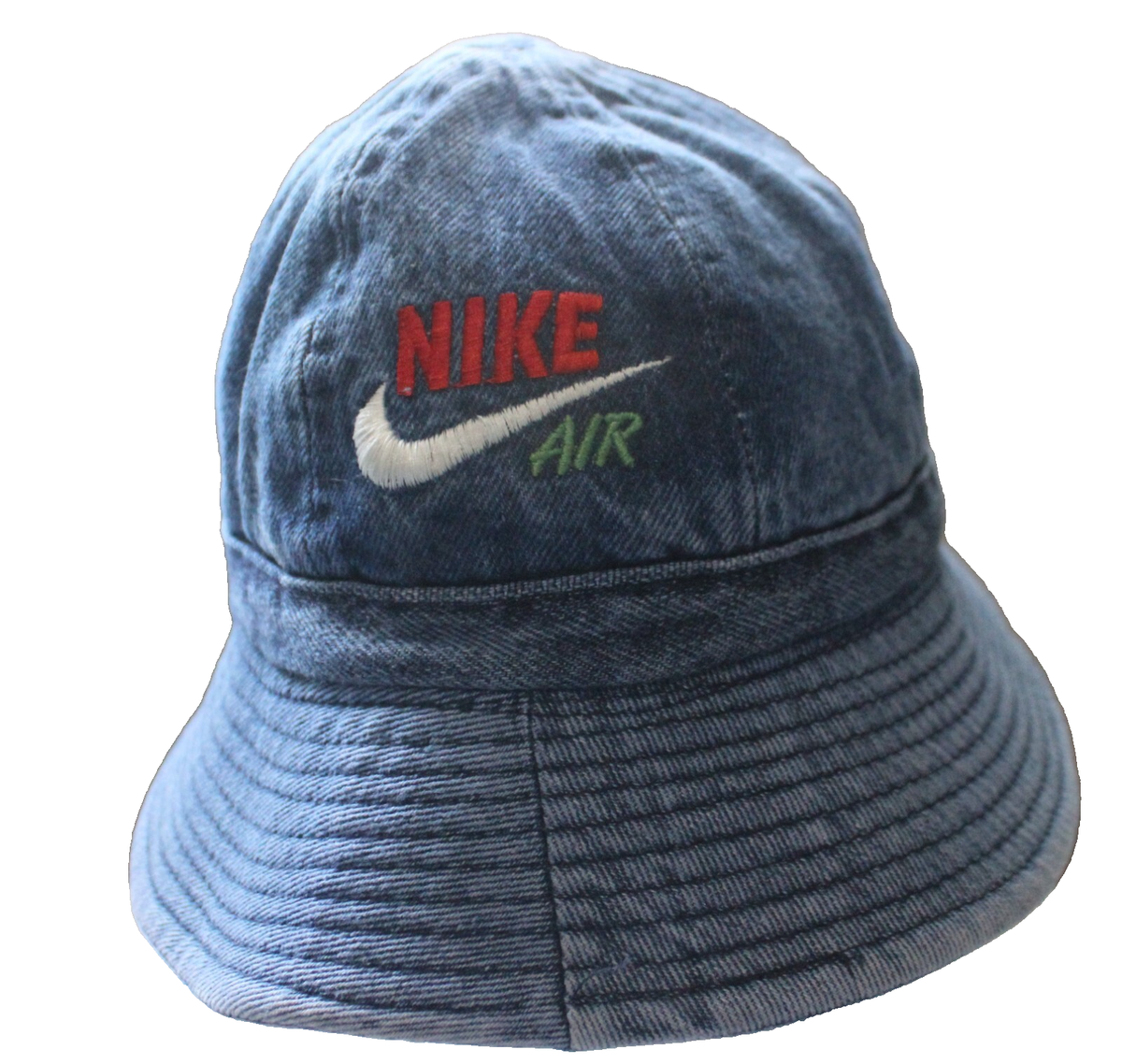 VINTAGE NIKE AIR MEN'S BLUE JEAN DENIM BUCKET SUMMER HAT 20