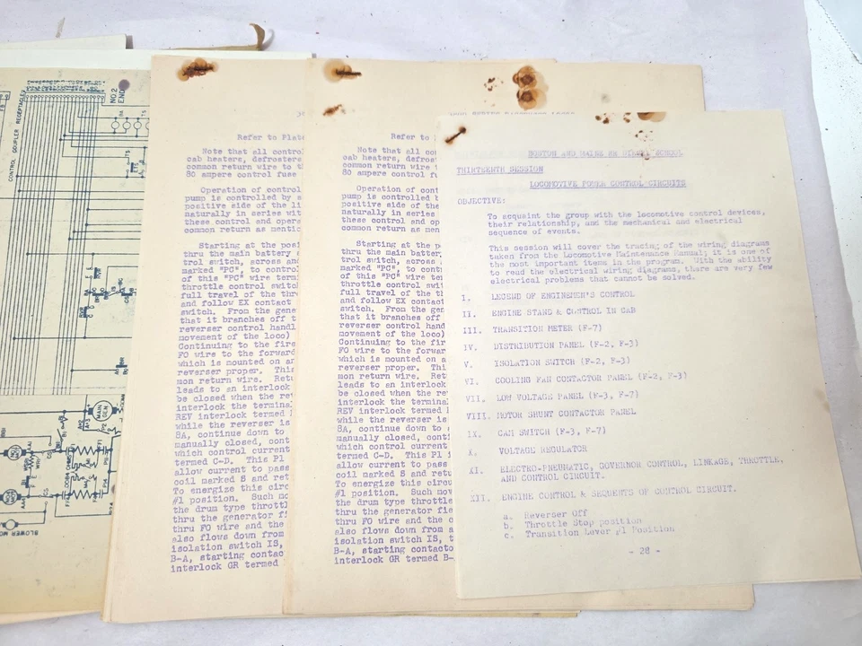 1950s Boston & Maine RR Diesel School EMD F-7  Control Circuits Training Docs - Image 2 of 4