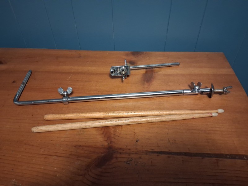 Ludwig Cymbal Holder Telescope L-arm cow Bell Holder ,Ludwig Sticks Vintage 