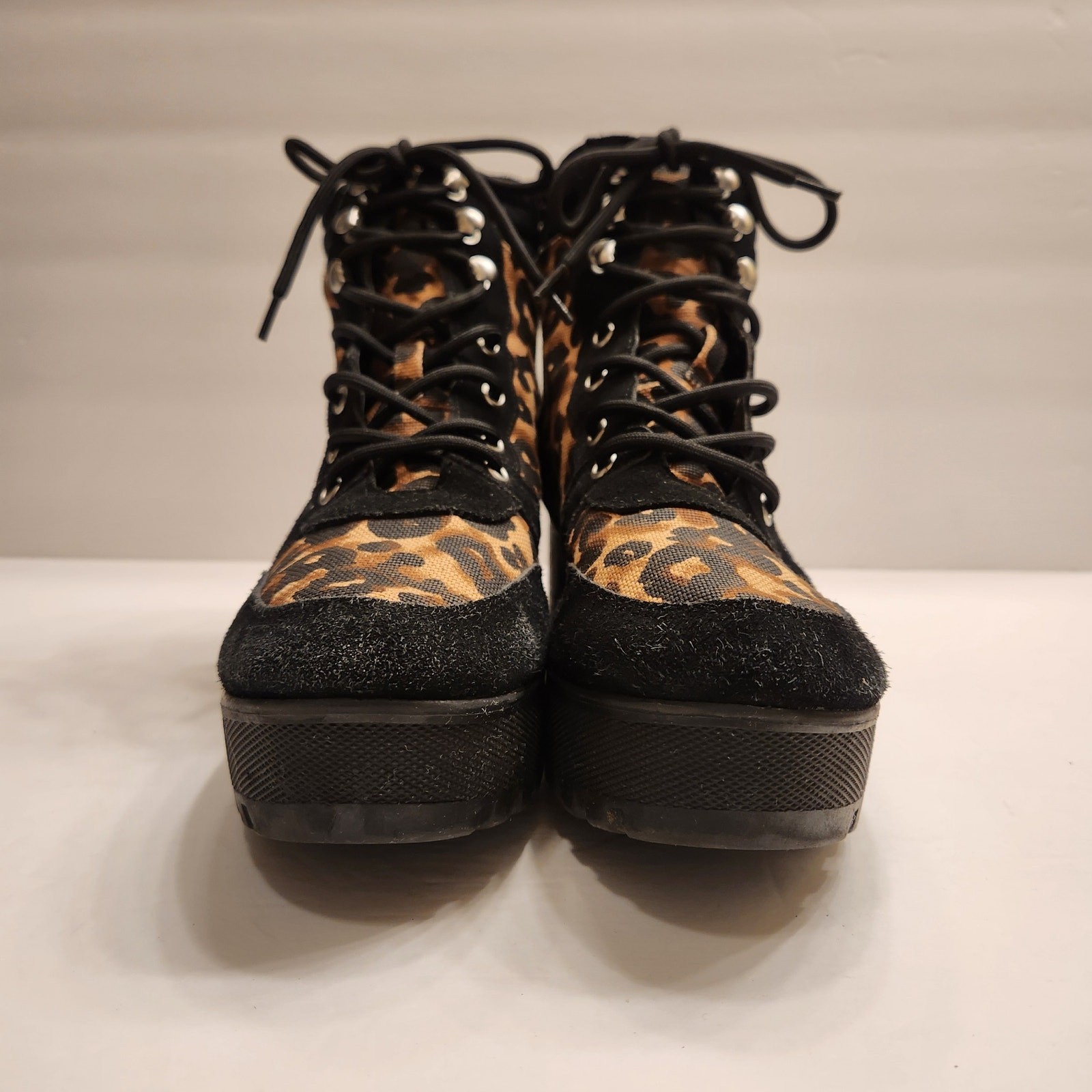 STEVE MADDEN Greater Platform Combat Boot Split Lug Sole Leopard Print Women 10M image 8