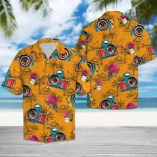 Photography Tropical Flowers Unisex Adult, Tropical Hawaiian Shirt, Aloha Party