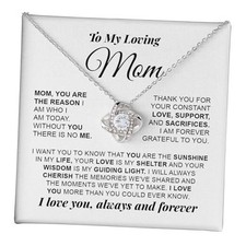 To My Mom Necklace with Message Card, Mothers Day Gift from Son, Girlfriend To