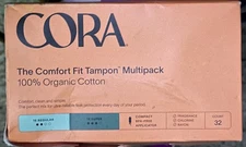 Cora Organic Cotton Mix Pack Tampons - Super/Regular - 32ct