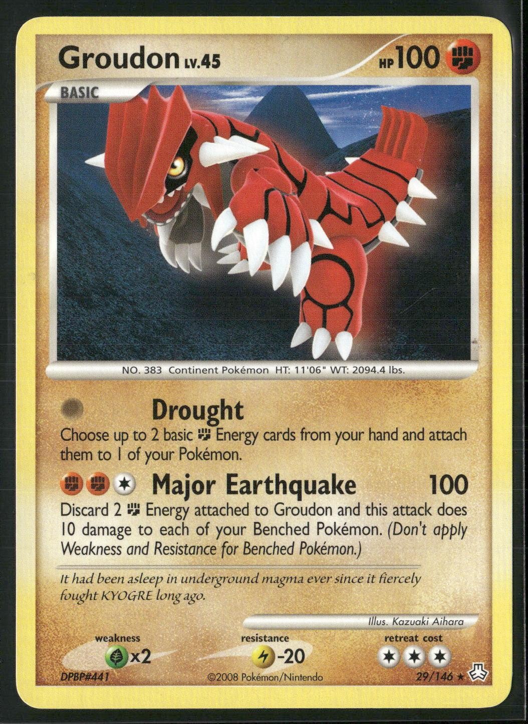 Groudon 29/146 Rare Legends Awakened Pokemon Lightly Played