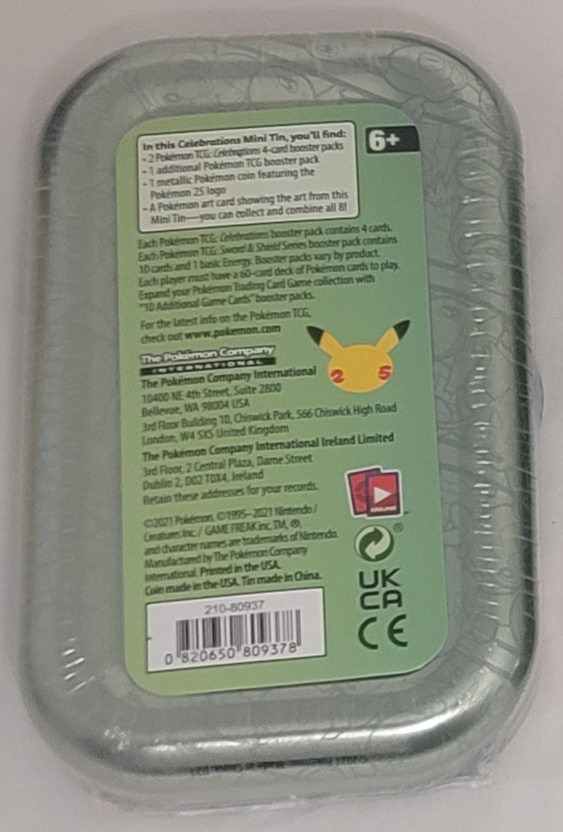 Pokémon TCG Celebrations Mini Tin JOHTO 2021 SEALED Chikorita