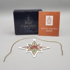 Royal Crown Derby China Double-Sided Christmas Star Ornament 4" Tall x 4" Wide