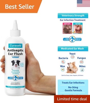 12oz Curaseb Ear Cleaner for Dogs & Cats - Vet Recommended, Odor Eliminator