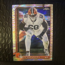 Topps Chrome 2025 Cam Robinson Rookie #124 Cleveland Browns NFL Football Card. rookie card picture