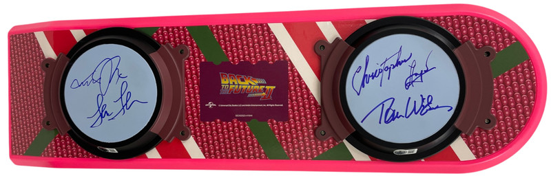 Back to the Future Cast Signed Hoverboard Michael J Fox Lloyd +2 Beckett Witness