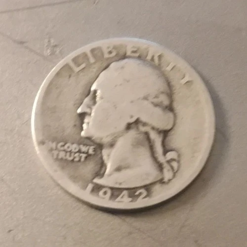 1942 Washington Quarter Silver Circulated US Coin Business Strike Uncertified