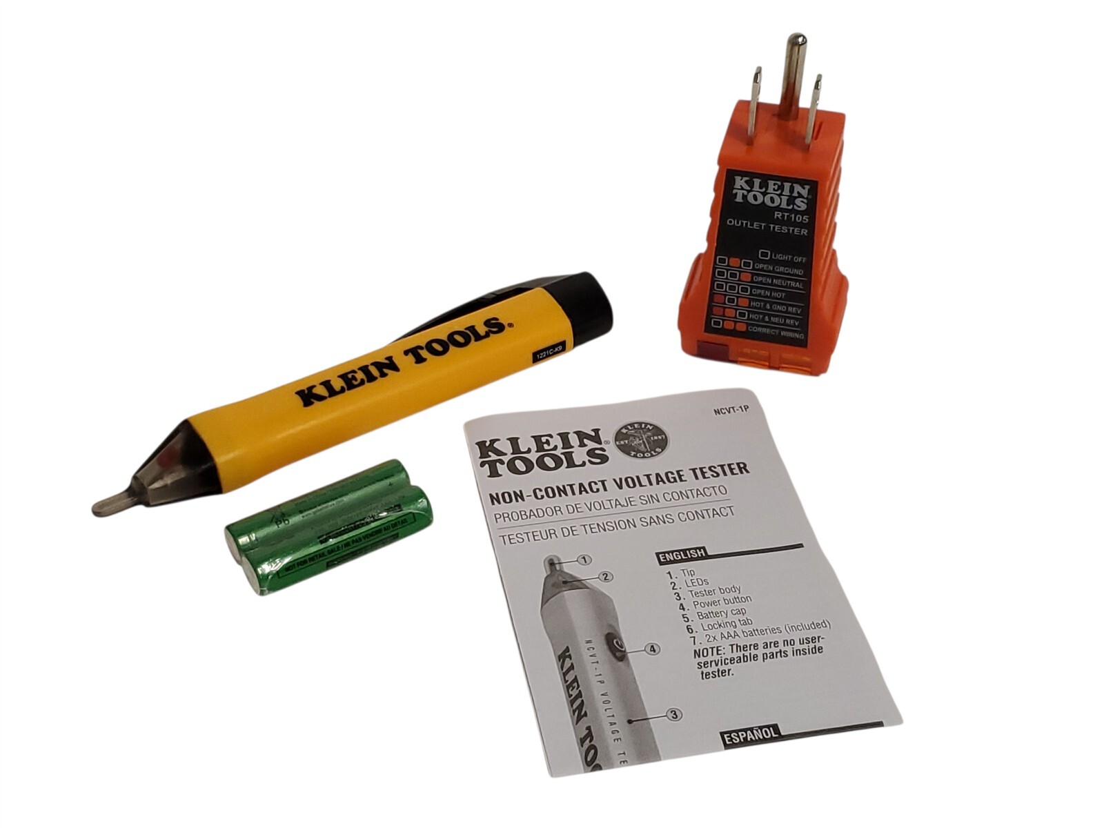 Klein Tools RT105 Outlet Tester with NCVT-1 Non-Contact Voltage Detector