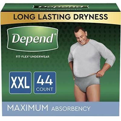 Depend FIT-FLEX Incontinence Underwear for Men Maximum Absorbency XXL (44 Count)
