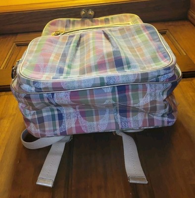 Coach Poppy Madras Backpack Coach signature poppy madras - Gem main image 4