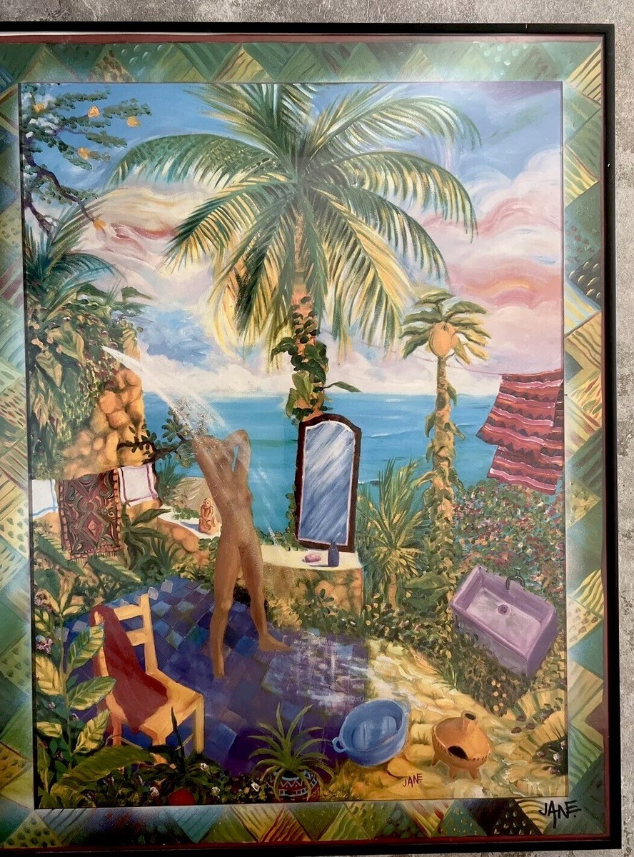 絵画 EVER Art Poster 18x24 Jane Evershed “I Like My Shower To Be Overlooking
