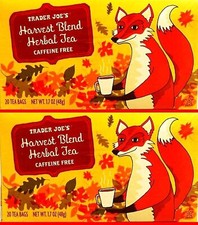 Trader Joe's Harvest Blend Herbal Tea 40 Bags Cinnamon Ginger Hibiscus