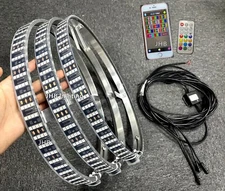 JHB 3x 15.5" QUAD ROW CHASING FLOW LED Wheel Rings Lights for Polaris Slingshots