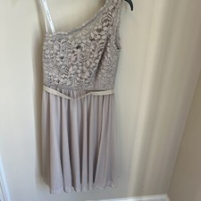 Bridesmaids Short Dress 4 One Shoulder Tan Formal Davids Bridal Cruise Bride