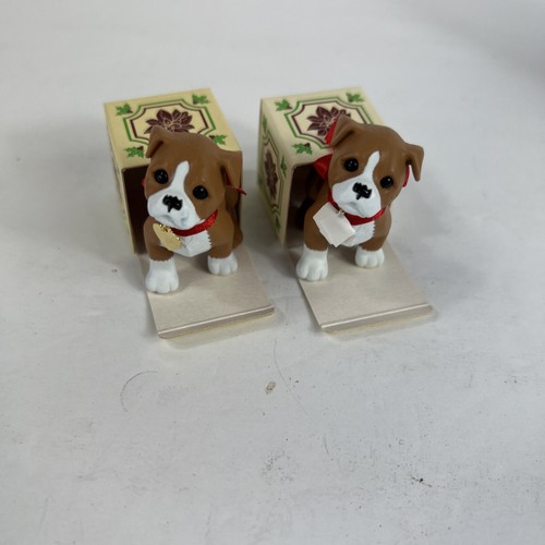 (2) 2003 Hallmark Keepsake Christmas Ornament Puppy Love #13 in Series "Boxer" - Picture 12 of 12