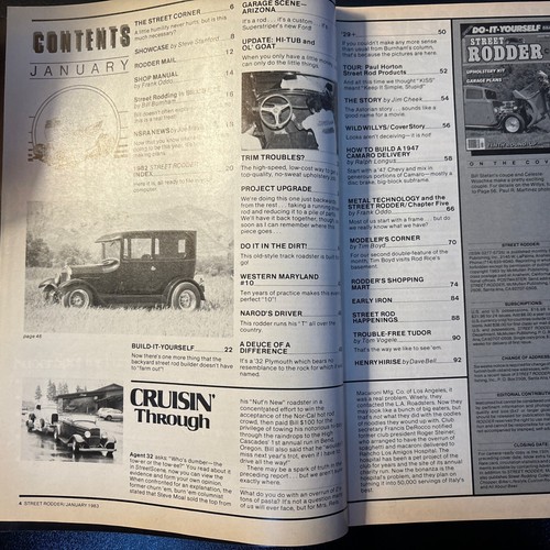 Vintage STREET RODDER Magazine Jan 1983 “Special” Do It Your Self” Issue Coupe - Picture 2 of 9