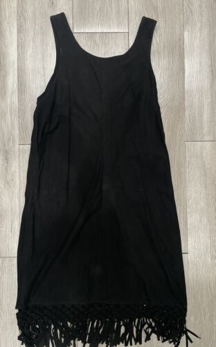 Maje, black suede dress with fringes 2