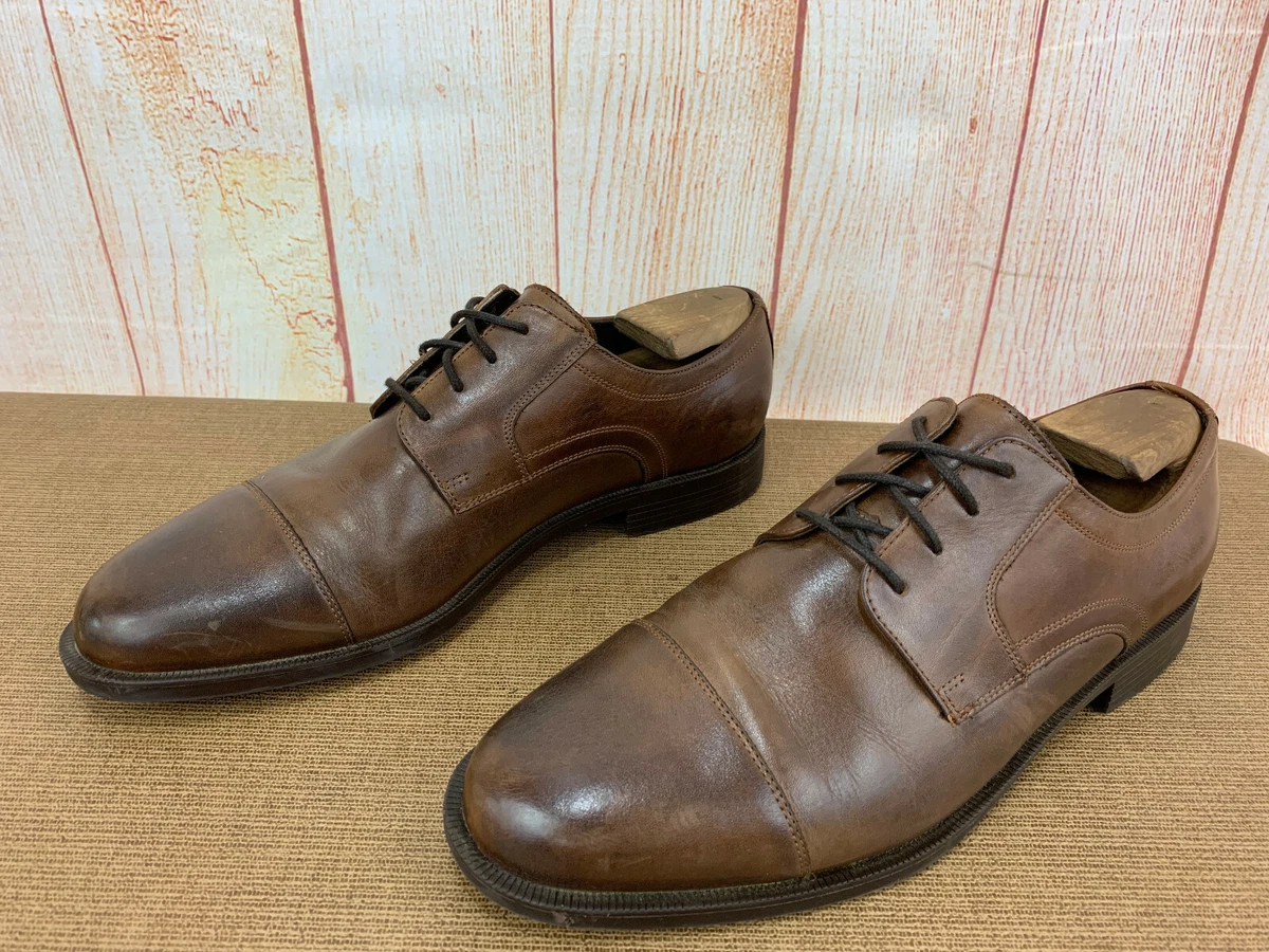 Cole Haan Men s C24042 Dustin Cap Oxford Brown Leather Size 10.5M