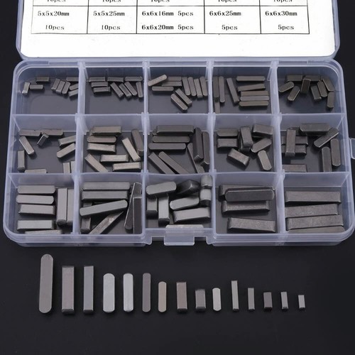 140Pcs Stainless Steel Key Stock Keystock Assortment Round Ended