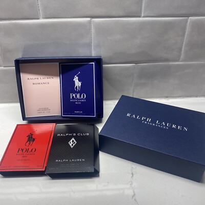 RALPH LAUREN   Discovery Kit POLO RED & BLUE, RALPH S CLUB, ROMANCE  4pc Set