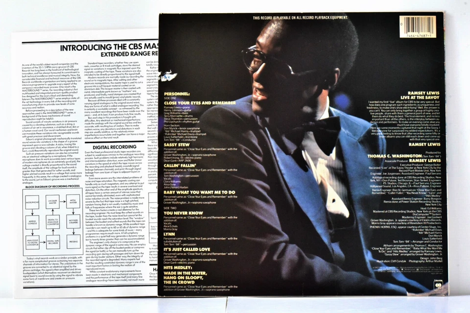 AUDIOPHILE CBS MASTERSOUND HALF SPEED USA RAMSEY LEWIS "Live at the Savoy" - Image 2 of 2