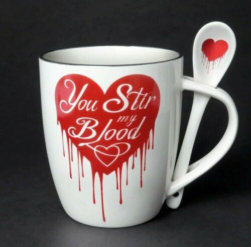 Alchemy of England You Stir My Blood Cup and Spoon Coffee Tea Heart Mug ALMUG18 - Picture 1 of 4
