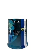 BEAND NEW TDK DVD + R Recordable 1-16x 4.7GB 100 PACK Spindle Sealed Blank